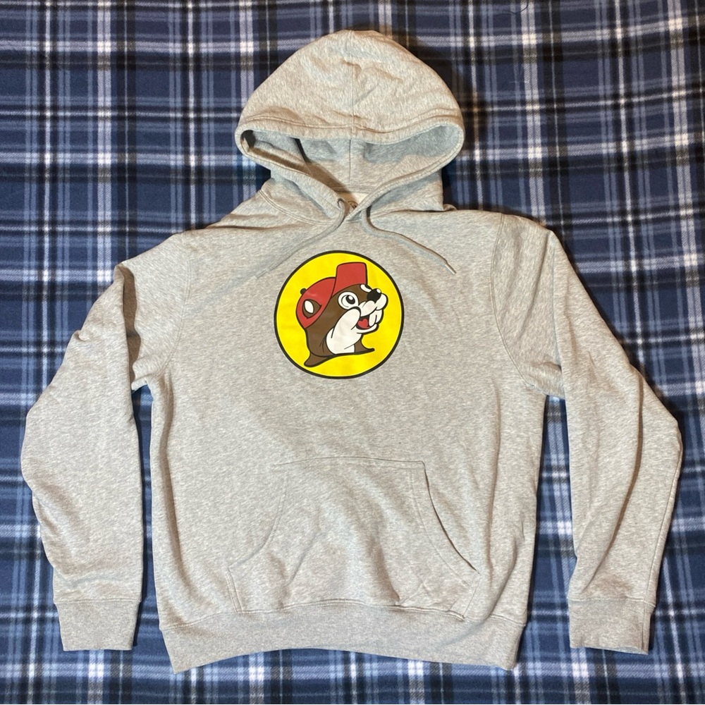 Buc-ee's Men's Classic Logo Gray Hooded Sweatshirt‎ Size L